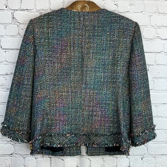 ELLEN TRACY Tweed Jacket w/Embellishments Size 8 - Picture 5 of 7